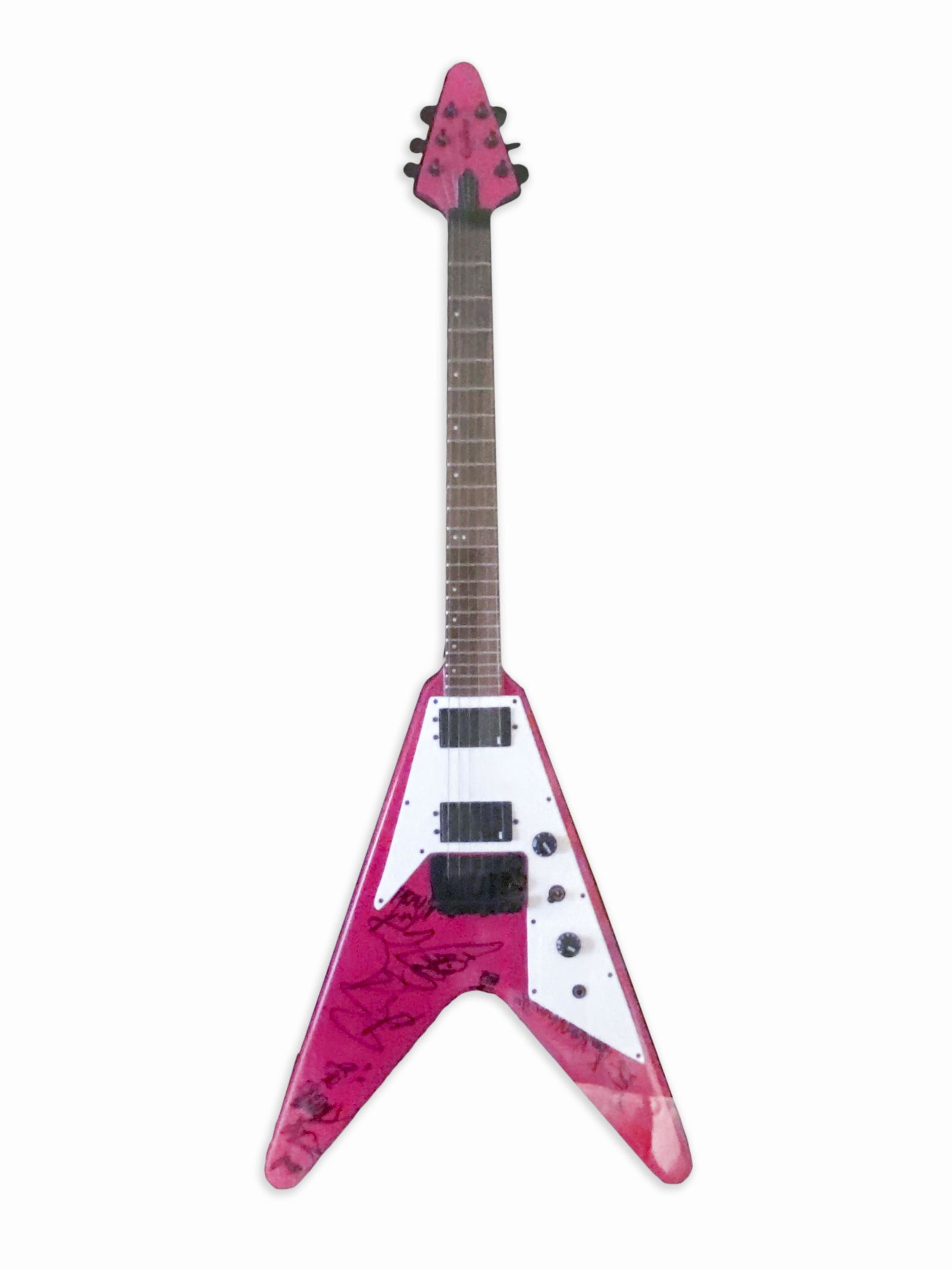 Pink flying v guitar deals