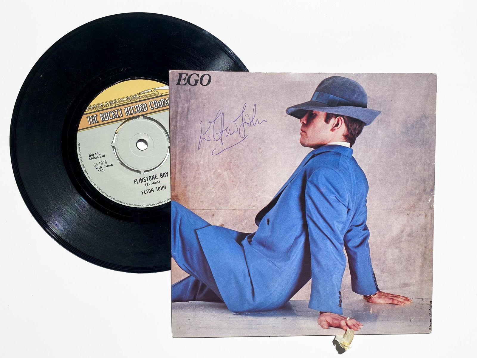 Elton John Signed "45" Picture Sleeve for "Ego" (1 of 2)