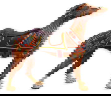 Carousel Greyhound, in the style of Charles Looff: In the style of Charles Looff. The Greyhound carved by Charles Looff is universally considered to be one of the great, and most significant of all carousel carvings. Extremely rare examples have