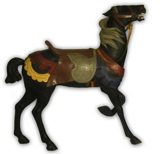 Carousel Horse, Marcus Charles Illions: Marcus Charles Illions. American, Coney Island Style. Illions was born in Russia, emigrated to England where he apprenticed in the carving of English carousel figures and then moved again to
