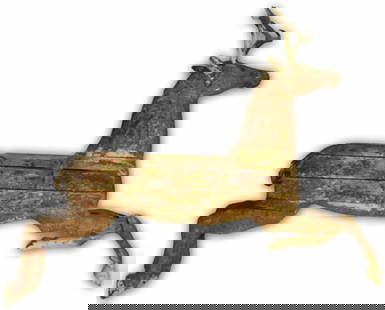 Carousel Deer, Primitive Style: Primitive Style. The connection between carousel and folk art carvings could never be made clearer once one glances at this charming carousel deer. Reduce the size and this carousel deer instantly