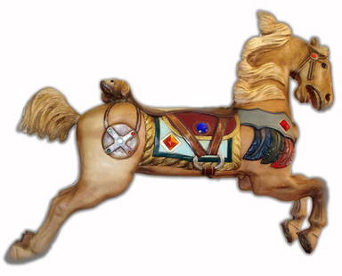 Carousel Horse, C.W. Parker: C.W. Parker. American County Fair Style. Most of the horses created by C.W. Parker of Leavenworthy, Kansas were smaller figures made for traveling carousels the type used in carnivals that were