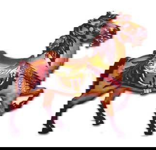 Carousel Horse, Daniel Charles Muller: Daniel Charles Muller. American, Philadelphia Style. A massive and handsome outer row stander by the great Daniel Charles Muller, c. 1910. Many believe Muller to have been the finest carver ever. His