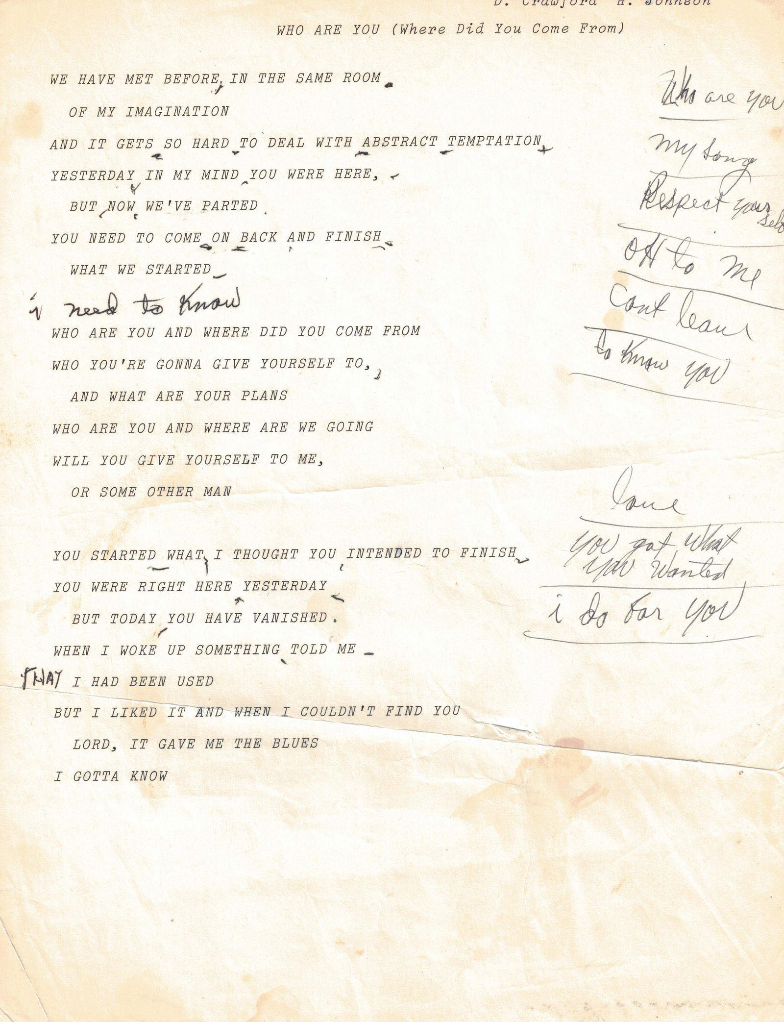 B.B. King Typed Lyrics (Five Pages) (1 of 5)