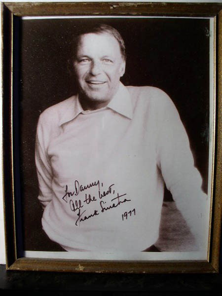 Frank Sinatra: Frank Sinatra. 8X10'' B/W image. Inscription reads: "To Danny all the best"