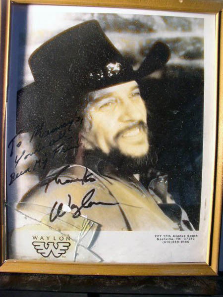 Waylon, Billy Ray Cyrus, Kenny Rodgers: Three images of Waylon, Billy Ray Cyrus, Kenny Rodgers. 8X10'' B/W images. Inscriptions read: "Manny's Thanks for making the music possible", "To Manny's the only music store in NY" and "To Manny's Yo