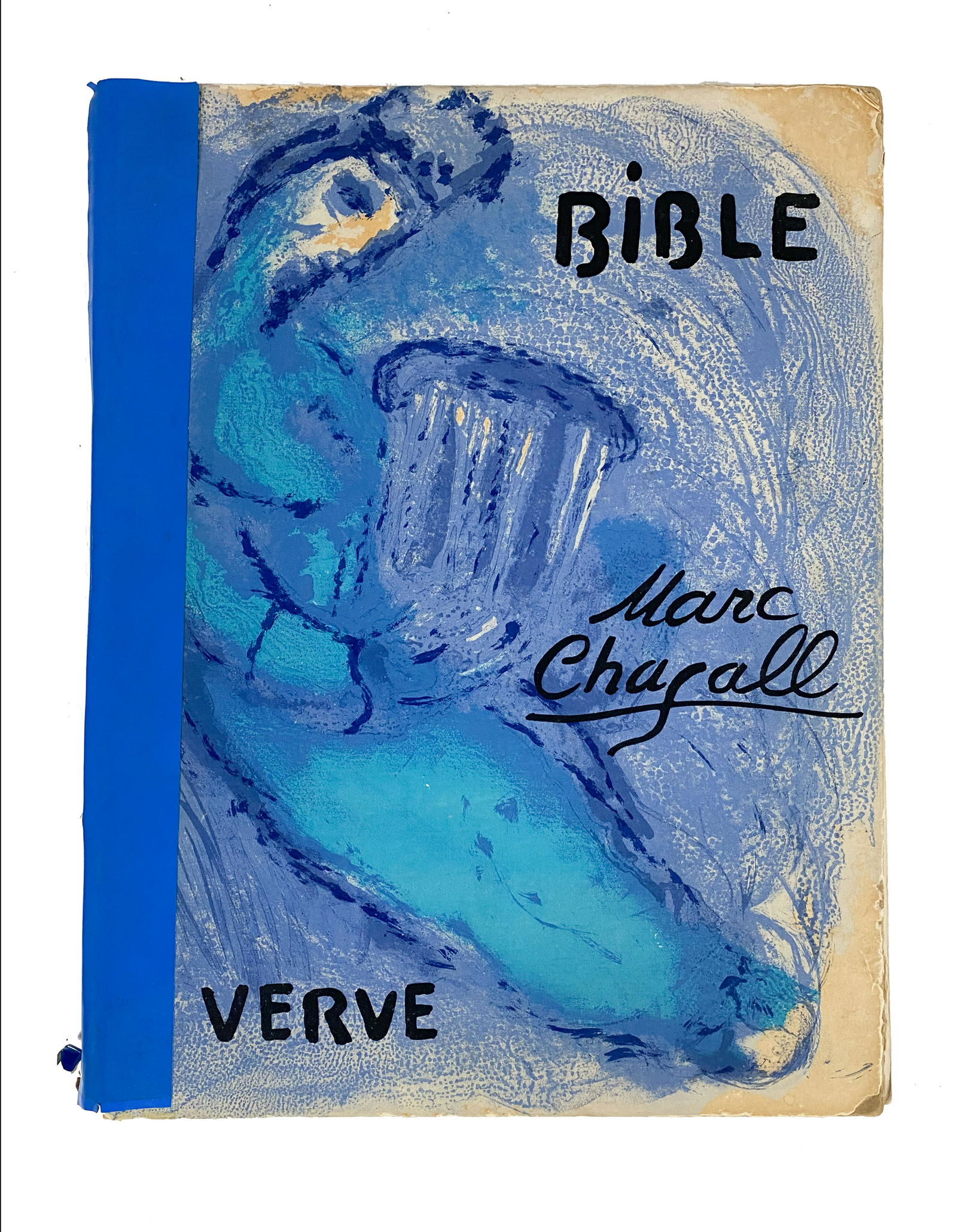 Marc Chagall, Bible (Verve 33-34) Signed and Inscribed Book: Marc Chagall (1887-1985) Illustrations for the Bible (Verve Vol. VIII, nos 33 and 34) 1956 Inscribed to the recipient on the title page and signed Marc Chagall, 1971 Book containing 29 original lithog