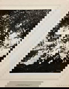 The Kennedy Family Portrait by Bachrach: Vintage Black & White photographic print Gold Stamp "Bachrach", Matted, 9.25" x 7.25" In the genre of Portrait Photography, no name rivals that of the Bachrach Studio which, since photographically