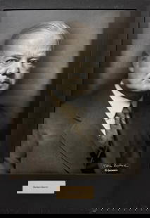 President Herbert Hoover, Bachrach Portrait: Vintage Black & White photographic print, signed Fabian Bachrach, Stamp "Bachrach", Matted, 13" x 10" The Bachrach Photographic Studio In the genre of Portrait Photography, no name rivals that of