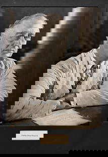 President Franklin D Roosevelt, Bachrach Portrait: Black & White Vintage photographic, signed Fabian Bachrach, Gold Stamp "Bachrach", Matted, 13" x 10.25" The Bachrach Photographic Studio In the genre of Portrait Photography, no name rivals that of