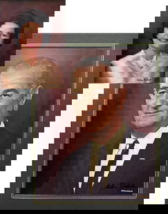 Lyndon & Lady Bird Johnson, Bachrach Portraits: 2 Color Vintage photographic portraits, one of Lyndon Johnson and one of Lady Bird Johnson, both signed Fabian Bachrach, in Bachrach photographers presentation folders, 13" x 10.25", 13.25"x 10.25"