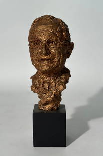 Harry Truman Bust by Robert Berks: Sculptural bust of President Harry Truman by sculptor Robert Berks, 1922 - 2011. 8” high; 11” with base For half a century, sculptor, industrial designer and true Renaissance man Robert