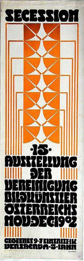 Secession / 15 Ausstellung: Adolf Boehm, 1902. 37.1 x 12.2 in / 94.3 x 30.9 cm. Imp. Albert Berger, Wien. Cond. B / LB