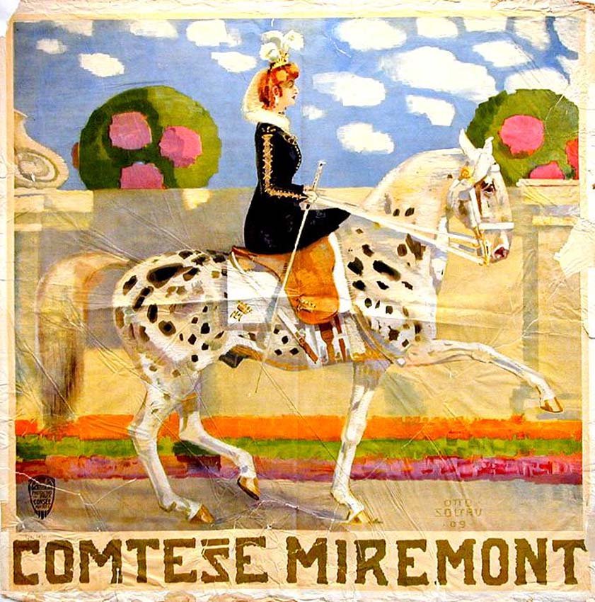 Comtesse Miremont: Otto Soltau, 1909. 37.8 x 37.4 in / 96 x 94.9 cm. Imp. Oscar Consée, München. Cond. C / P
