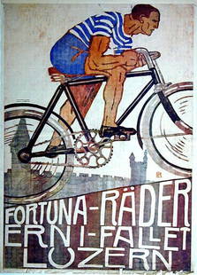 Fortuna-Räder: Eduard Renggli, c. 1912. 40.5 x 29.1 in / 102.9 x 73.8 cm. Imp. Keller, Luzern. Cond. B / P