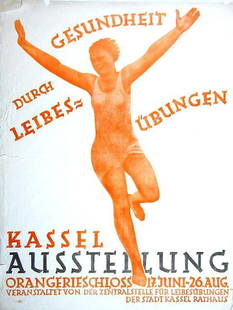 Kassel Ausstellung: Wotte, 1928. 39.3 x 29.7 in / 99.8 x 75.4 cm. Cond. A- / P