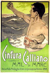 Cintura Calliano: Adolfo Hohenstein, c. 1898. 38.9 x 27.2 in / 98.8 x 69.2 cm. Imp. Armanino, Torino. Cond. A- / LB