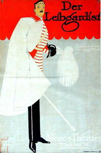 Der Leibgardist: Ernst Deutsch, 1911. 34.8 x 23.1 in / 88.3 x 58.6 cm. Imp. Hollerbaum & Schmidt, Berlin. Cond. B- / LB