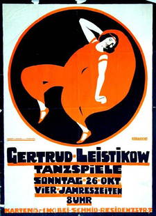 Gertrud Leistikow Tanzspiele: Emil Pirchan, 1913. 48.2 x 35.1 in / 122.5 x 89.2 cm. Imp. Kunst im Druck, München. Cond. B- / P