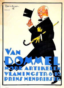 Van Bommel: Berndsen, 1916. 28.4 x 20.7 in / 72.2 x 52.7 cm. Imp. Senefelder, Amsterdam. Cond. B+ / P