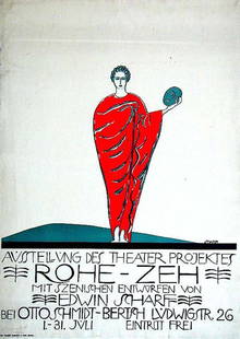 Rohe- Zeh: Edwin Scharff, c. 1913. 37.5 x 27 in / 95.3 x 68.6 cm. Imp. J.G. Velisch, München. Cond. B+ / LB