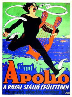 Apollo: Imre Földes, c. 1912. 49.8 x 37.7 in / 126.4 x 95.7 cm. Imp. Seidner, Budapest. Cond. A- / P
