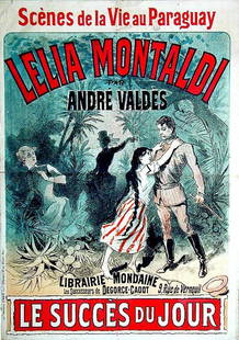 Lelia Montaldi: Jules Chéret, 1887. 48.4 x 34.1 in / 123 x 86.6 cm. Imp. Chaix, Paris. Cond. B- / JP