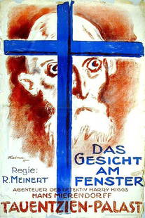 Das Gesicht am Fenster / Tauentzien-Palast: Ludwig Kainer, 1917. 55.7 x 37.5 in / 141.4 x 95.3 cm. Imp. Reklame Verlag & Vertrieb Tauentzienpalast, Berlin. Cond. C+ / P