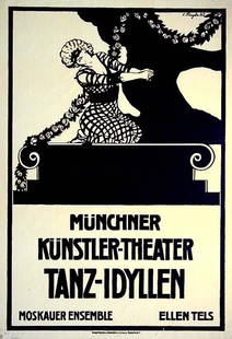 Tanz-Idyllen: E. Ringela, 1912. 40.2 x 27.6 in / 102 x 70.2 cm. Imp. Vereinigte Druckereien & Kunstanstalten, München. Cond. A- / P