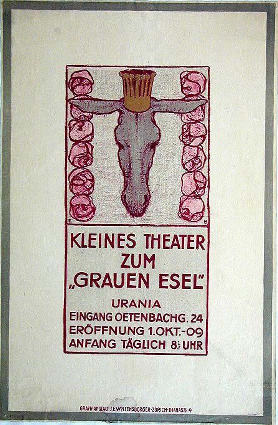 Grauen Esel: Fritz Boscovits, 1909. 39.5 x 26 in / 100.3 x 66 cm. Imp. J. E. Wolfensberger, Berlin. Cond. B+ / LB