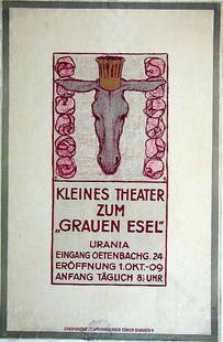 Grauen Esel: Fritz Boscovits, 1909. 39.5 x 26 in / 100.3 x 66 cm. Imp. J. E. Wolfensberger, Berlin. Cond. B+ / LB