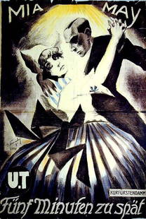 Mia May: Josef Fenneker, 1918. 55.4 x 38.2 in / 140.6 x 97 cm. Imp. Hollerbaum & Schmidt, Kurfürstendamm. Cond. C / P