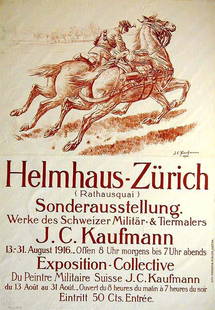 Helmhaus-Zürich: J. C. Kaufmann, 1916. 39.5 x 27.7 in / 100.3 x 70.3 cm. Imp. Ariger & Müller, Luzern. Cond. A- / P