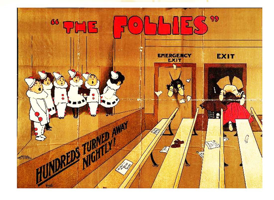 The Follies: John Hassall, c. 1905. 85.3 x 113.8 in / 216.7 x 289 cm. Imp. David Allan and Sons, London. Cond. B / LB
