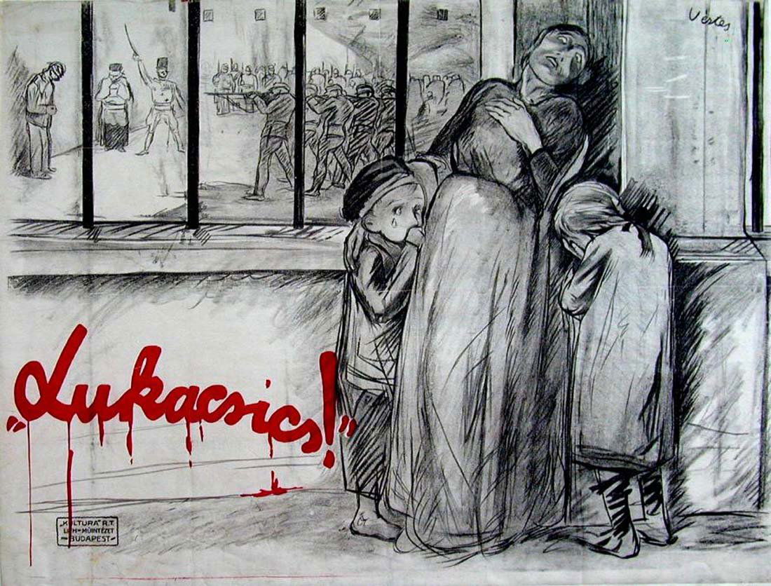 Lukacsics!: Marcel Vértes, 1918. 37.6 x 49.4 in / 95.5 x 125.5 cm. Imp. Kultura, Budapest. Cond. B+ / LB