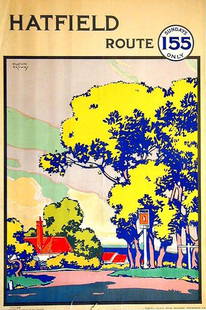 Hatfield Route: F. Gregory Brown, c. 1915. 30 x 20 in / 76.3 x 50.9 cm. Imp. Dangerfield Printing, London. Cond. A- / P