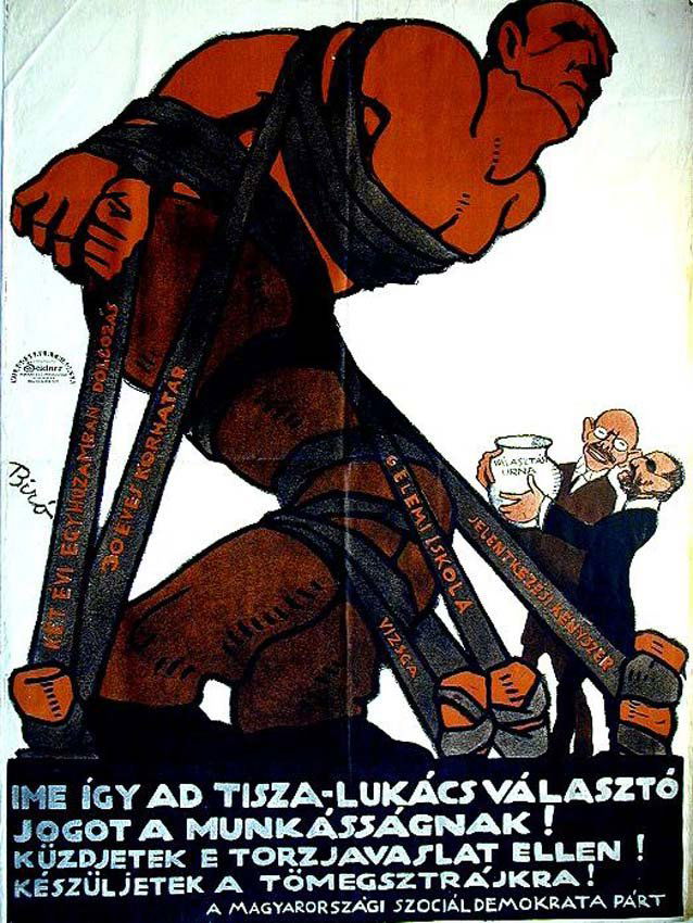 Tisza-Lukács: Mihály Biró, 1913. 49.4 x 36.5 in / 125.5 x 92.7 cm. Imp. Világosság, Budapest. Cond. B / LB