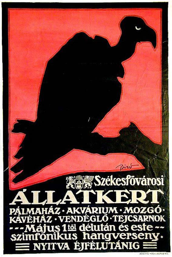 Állatkert: Mihály Biró, 1914. 37.1 x 24.9 in / 94.2 x 63.2 cm. Imp. Székesfövárosi Házinyomda, Cond. B / LB