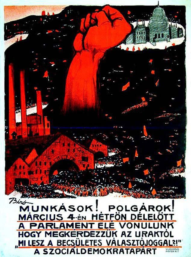 Munkások! Polgárok!: Mihály Biró, 1912. 49.3 x 37 in / 125.2 x 94 cm. Imp. Világosság, Cond. B+ / LB