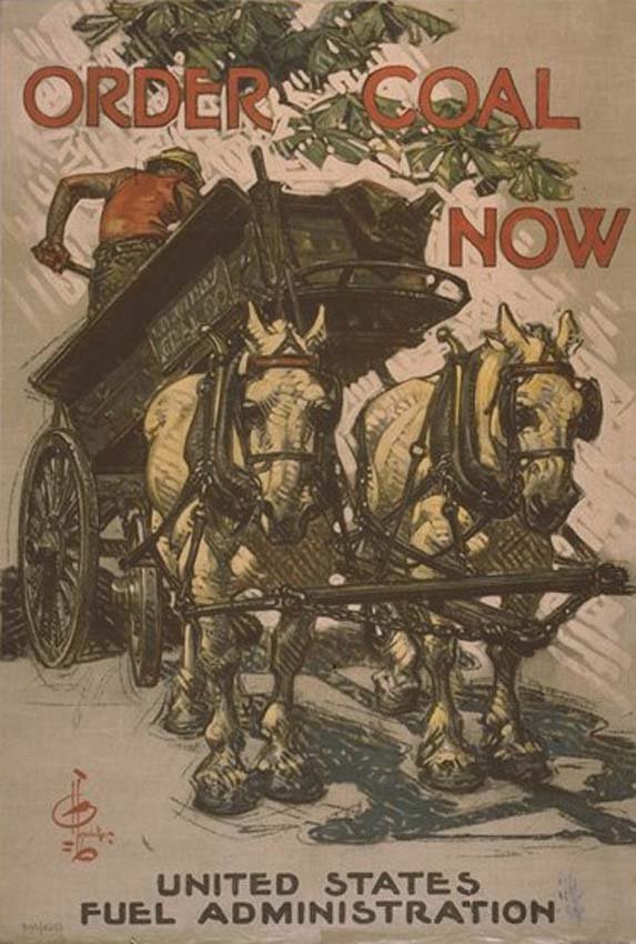 Order Coal Now: Joseph Christian Leyendecker, 1917. 29.5 x 19.9 in / 75 x 50.5 cm. Imp. Edwards and Deutsch, Chicago. Cond. A- / P