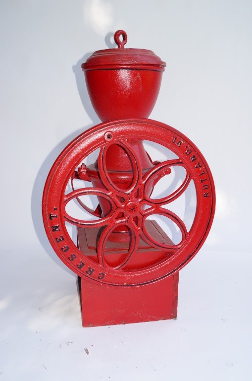 Red Painted General Store Coffee Grinder: Has been repainted. 37" high