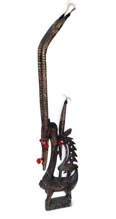 Chi Wara Antelope Head Dress: Republic of Mali French Sudan 46"H