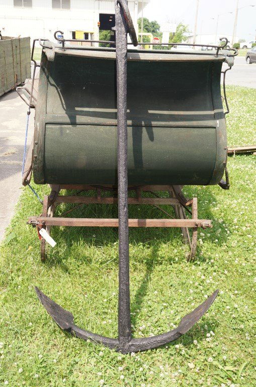 Cast Iron Anchor: Magnificent full size cast iron maritime anchor. 68"H. 36"W