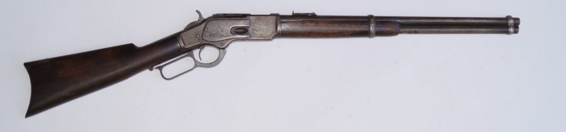 1873 Winchester Carbine Second Model: 44 W. C. F. calibre Engraved with the name Tex Cooper . Very good condition.