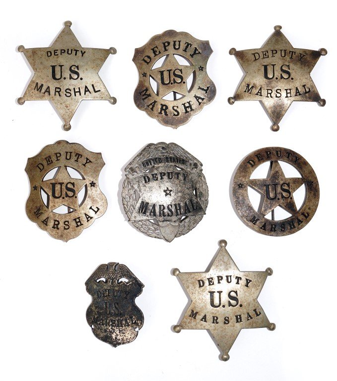 Deputy U.S. Marshall Badges (8): Eight(8) various badges
