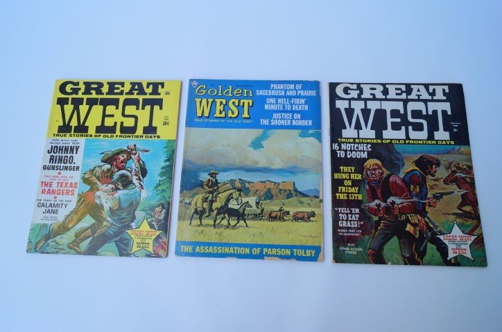 Nine Various Magazines of The West, 1960's: Different Titles of the Western genre, all 1960's.