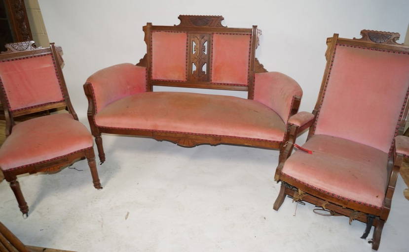 Upholstered Eastlake Settee with Matching Rocker Jul 20, 2013