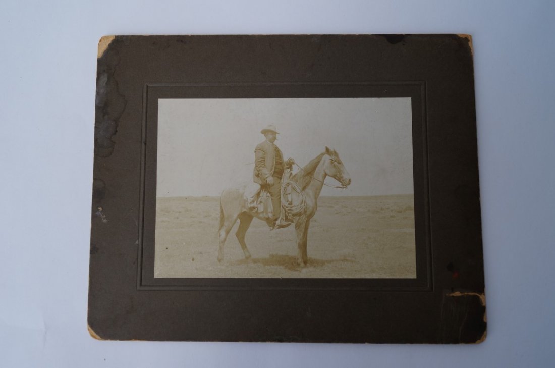 Photo A. A. Bobbitt City Marshall: With a typed history at the back re: his ambush and identification before his death of his would be assassin and their hanging. .(copy of this event also enclosed) 11 1/2" X 10" (Ooverall)