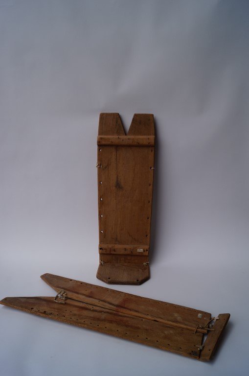 Two Navajo Cradle Boards: 35" and 31 1/2"L.