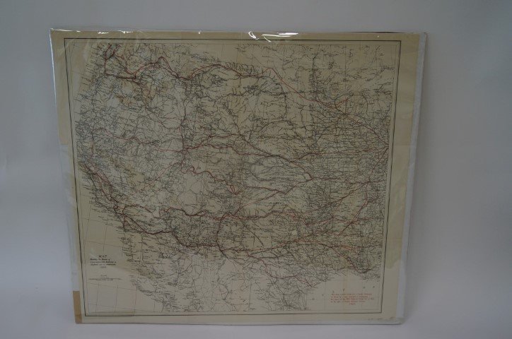 Transcontinental Railways Map 1883: Map showing the routes of transcontinental railways as explored and as constructed. 1883. "red lines exhibit routes for a Pacific railroad, as shown by a map complied to accompany the report of the Ho